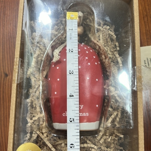 Demdaco Merry Christmas Bell Red Rustic NIB - Picture 5 of 6